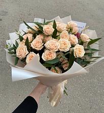 Букет Кремовые розы Латте #REPLACE_PRED# Садовый