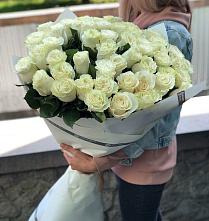 Букет 35 Белых роз #REPLACE_PRED# Садовый