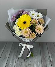 Букет цветов из:  Розы, Герберы и Хризантемы #REPLACE_PRED# Садовый