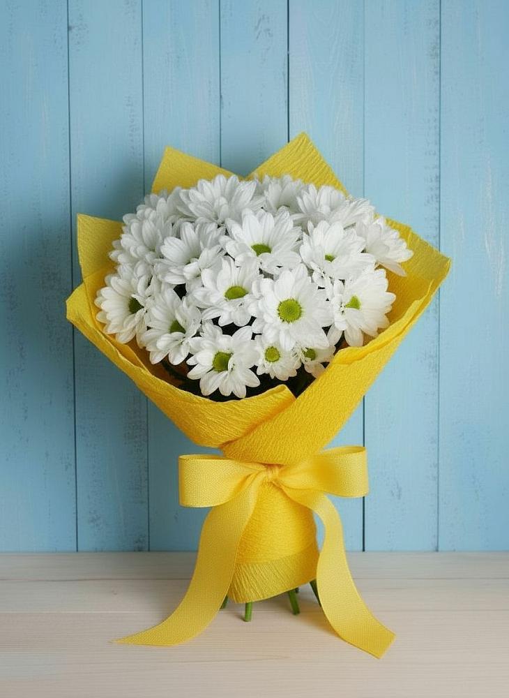 Букет цветов из: Хризантемы в Садовый