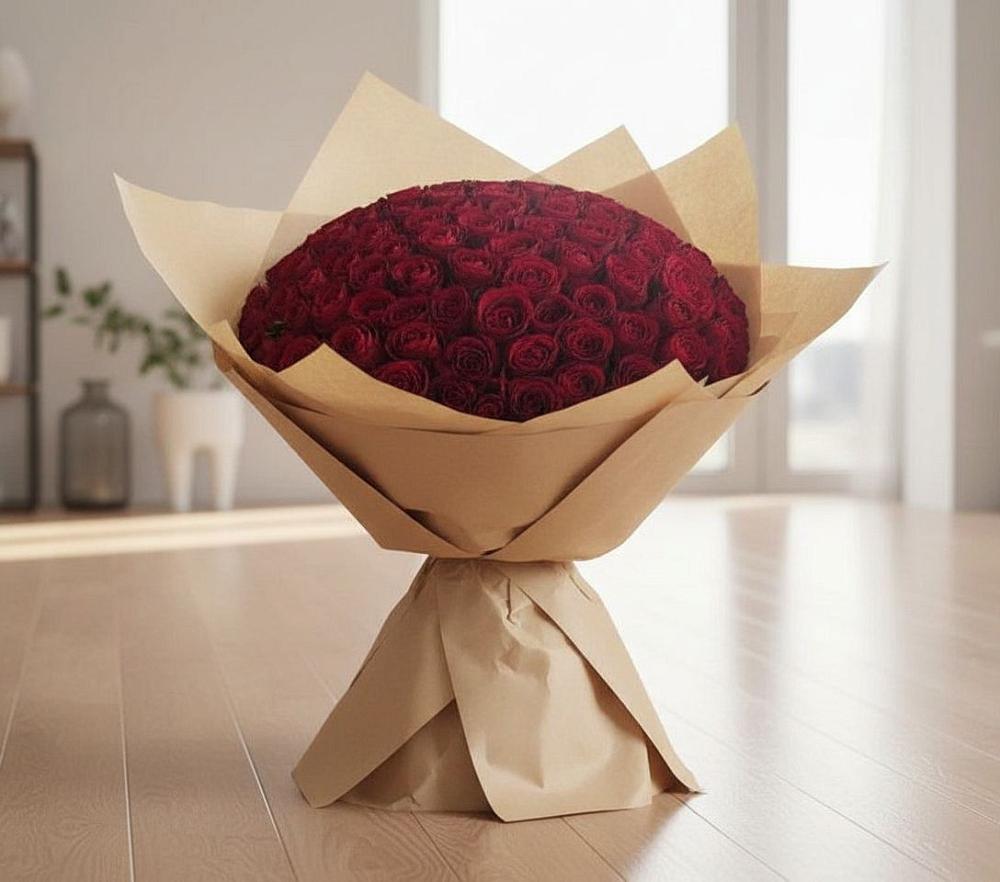 Букет 101 Красная роза в Садовый