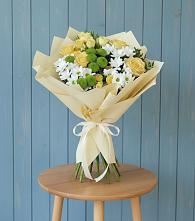 Букет цветов из:  Хризантемы и Розы #REPLACE_PRED# Садовый