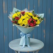 Букет цветов из:  Альстромерии и Хризантемы #REPLACE_PRED# Садовый