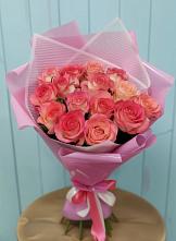 Букет 15 Розовых роз Равель #REPLACE_PRED# Садовый
