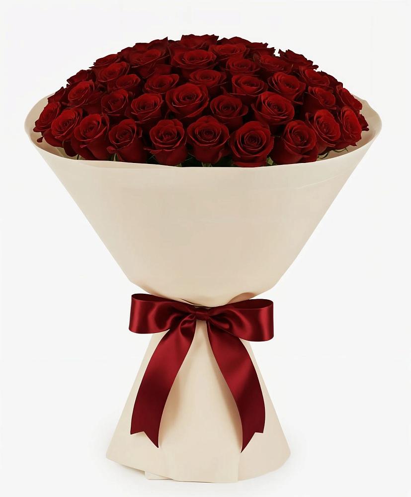 Букет 101 Бордовая роза Блэк Бакарра в Садовый