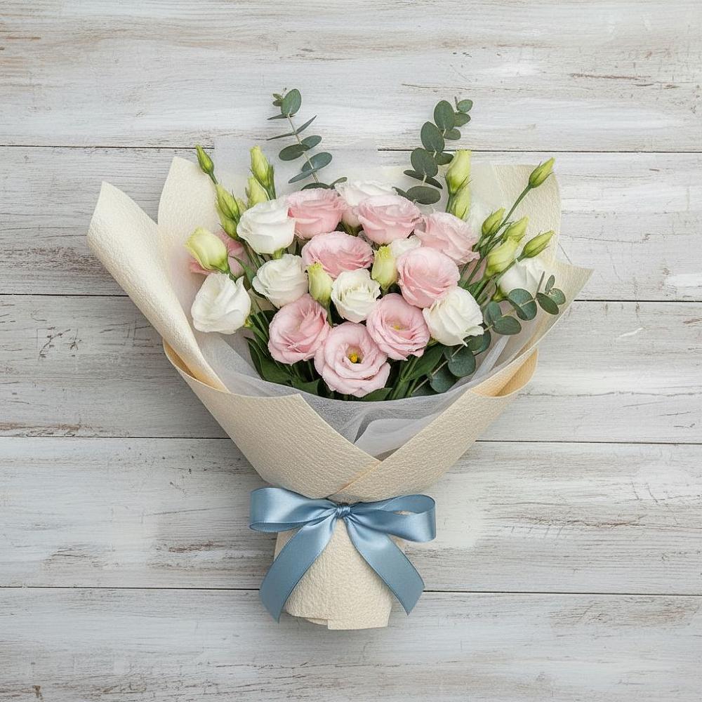 Букет цветов из: Лизиантусы в Садовый